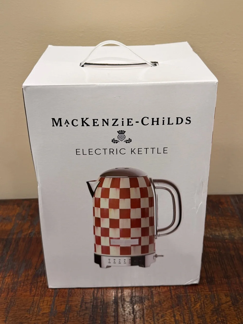 MacKenzie-Childs Cherry Check Electric Kettle